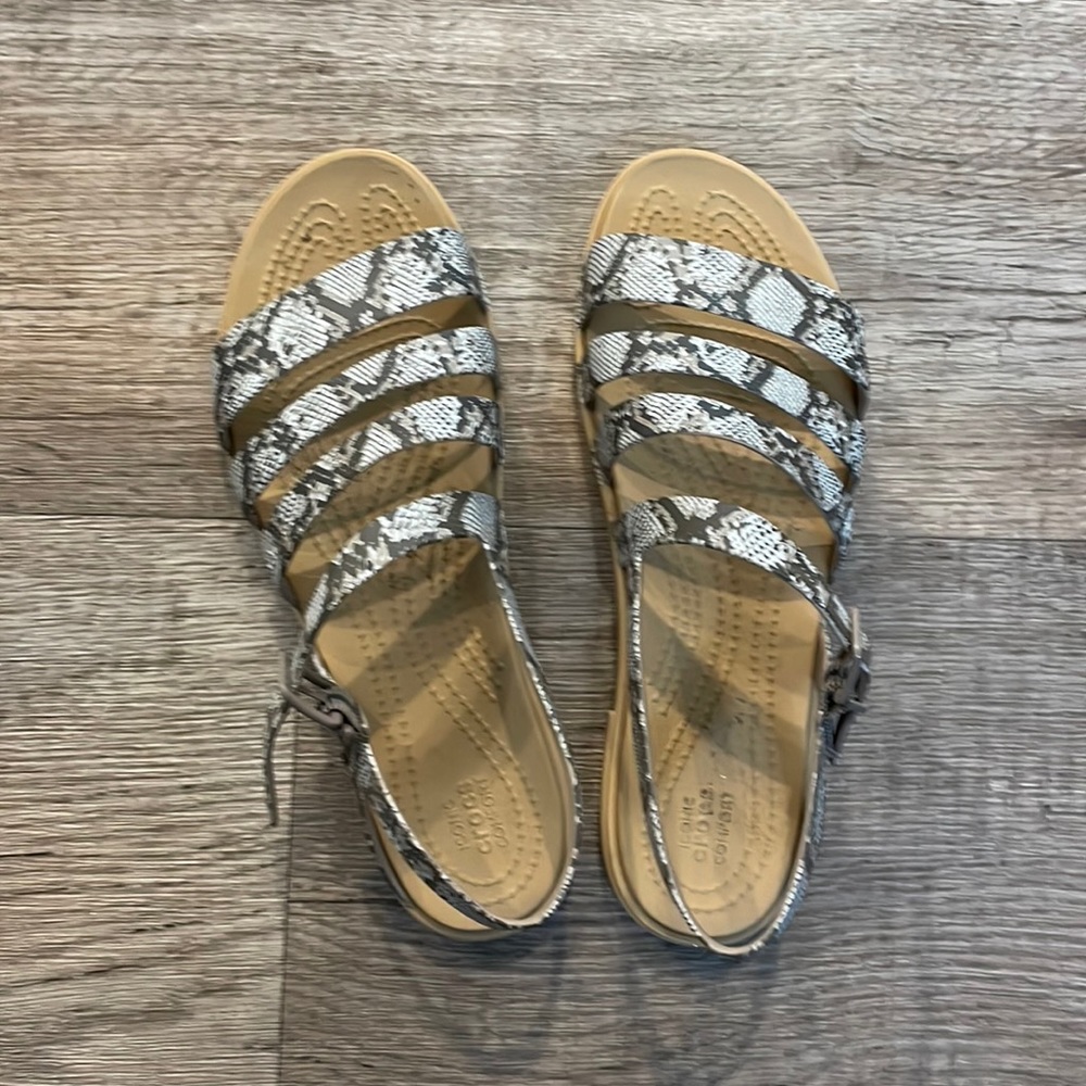 Crocs Tulum Snakeskin Sandals- worn once